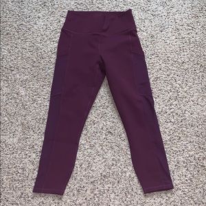 plum colored capri leggings